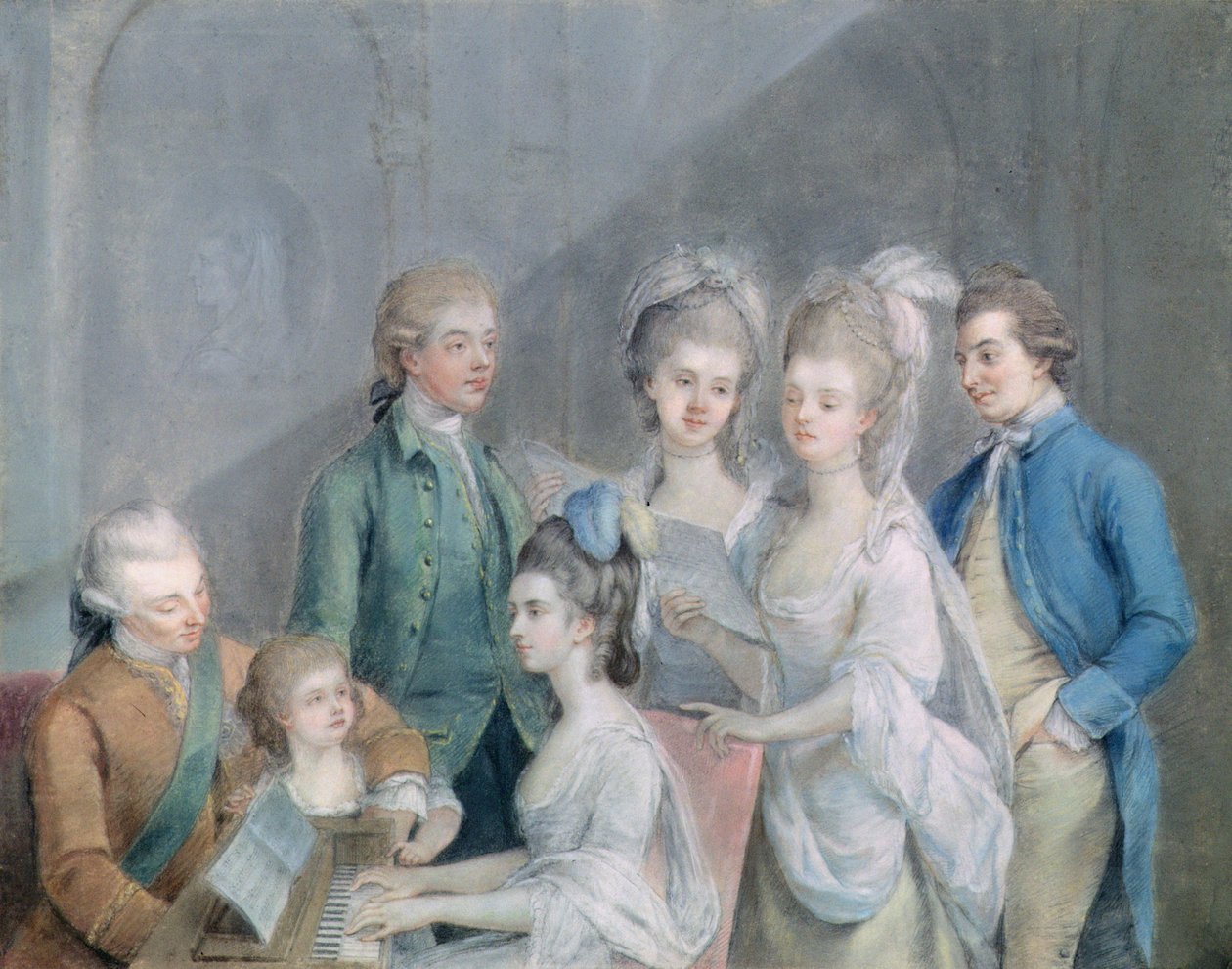 عائلة تشارلز شاو ، بارون كاثكارت التاسع (1721-1776) (باستيل على ورق) بواسطة يوهان جوزيف زوفاني