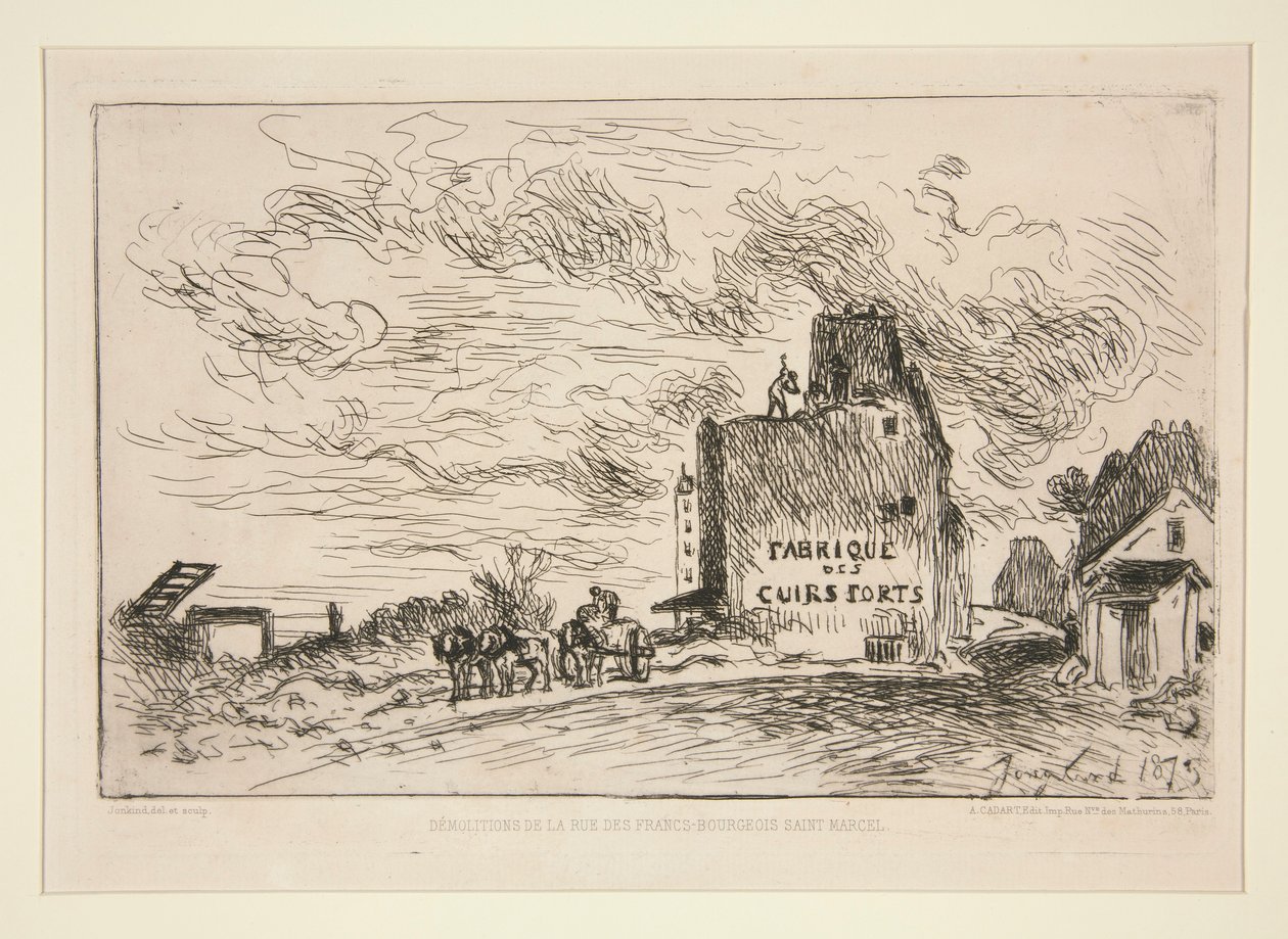 عمليات هدم de la Rue des Francs-Bourgeois Saint-Marcel (هدم في شارع Rue des Francs-Bourgeois Saint-Marcel) بواسطة يوهان بارثولد جونغكيند