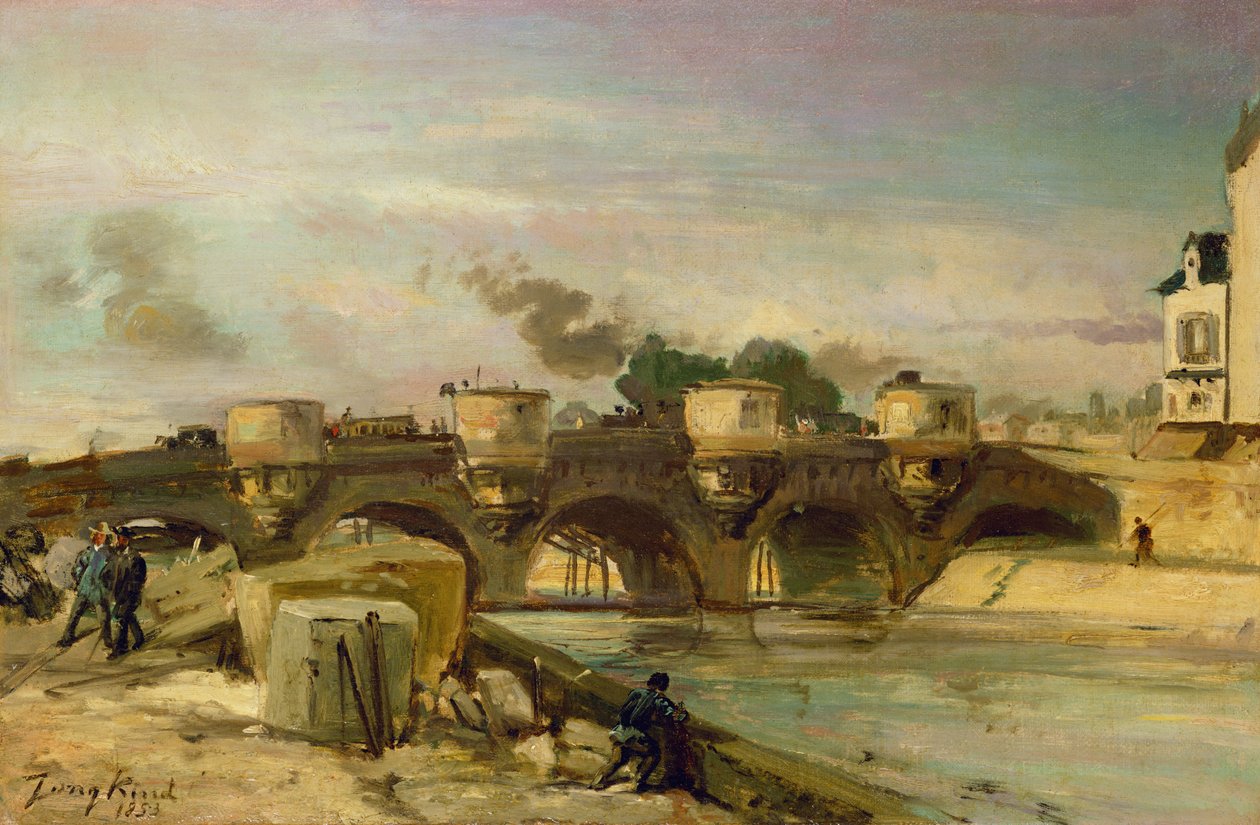 النار على بونت نيوف ، 1853 بواسطة يوهان بارثولد جونغكيند
