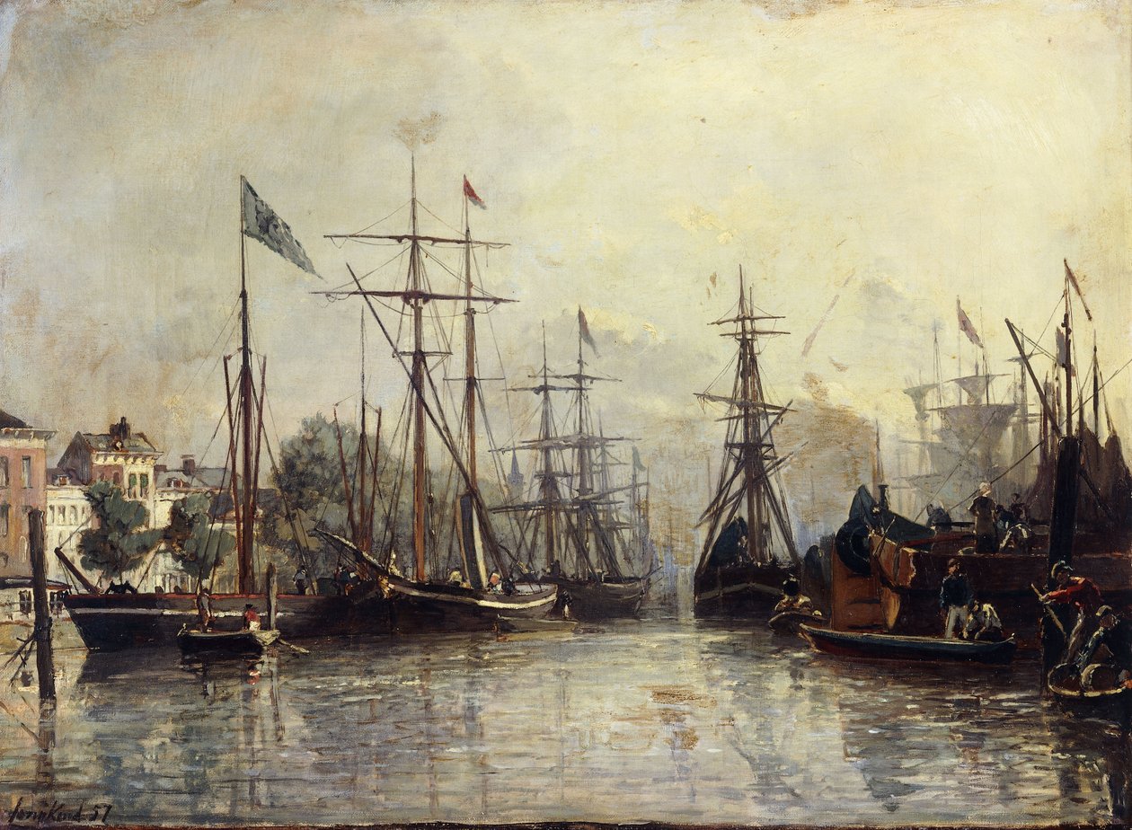 ميناء روتردام ، 1857 بواسطة يوهان بارثولد جونغكيند