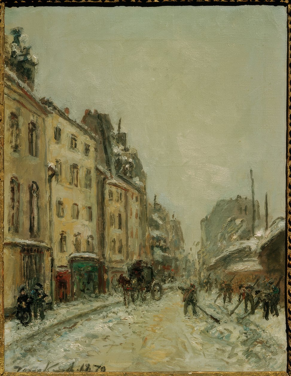 Rue du Faubourg Saint-Jacques، Schneeschaufler بواسطة يوهان بارثولد جونغكيند