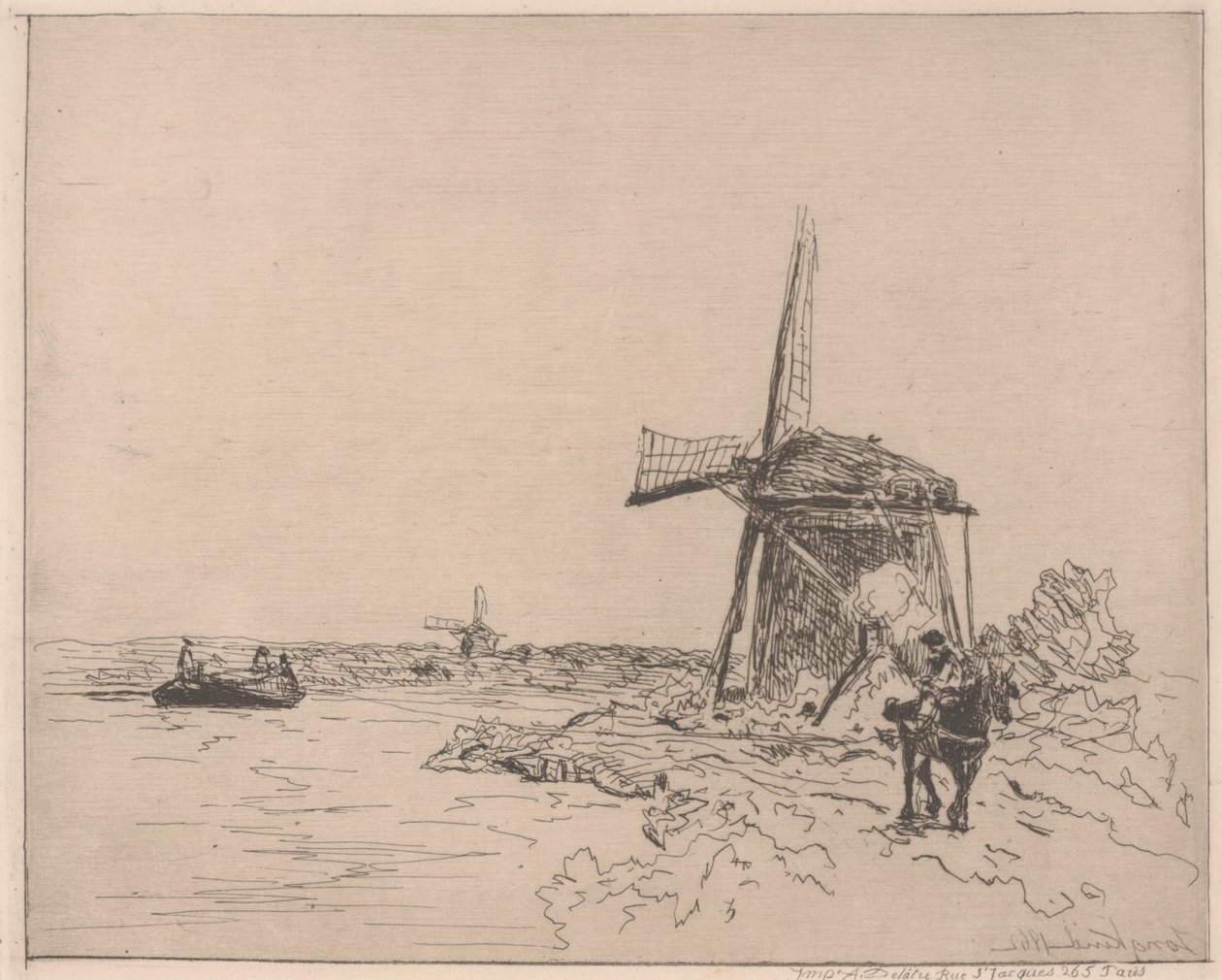 The Towpath ، طبعه أوغست ديلاتر (مواليد 1822) بواسطة يوهان بارثولد جونغكيند