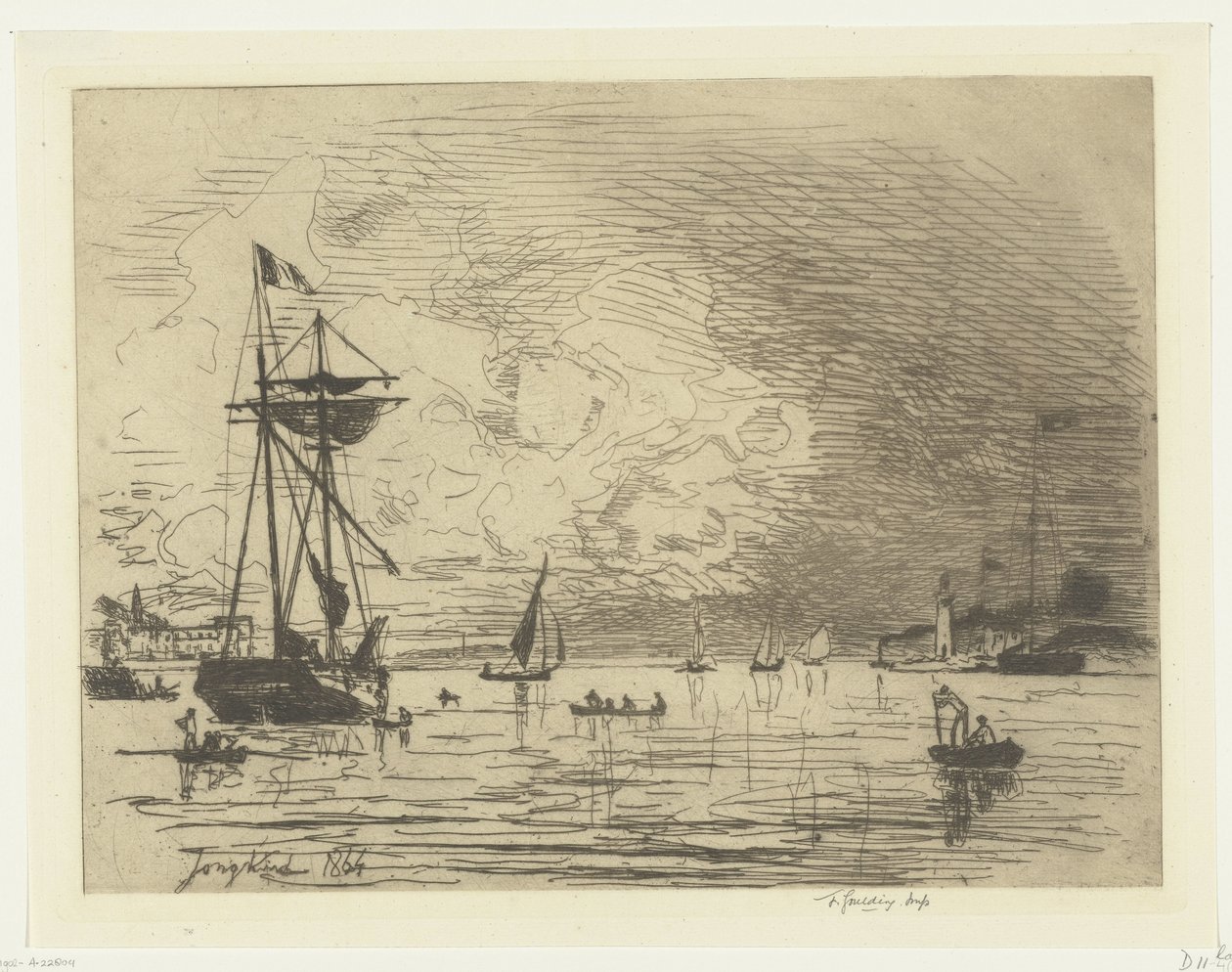اخرج من ميناء هونفلور Sortie du Port de Honfleur (العنوان على الكائن) بواسطة يوهان بارثولد جونغكيند