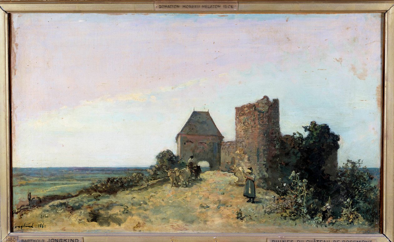 View of the ruins of the castle of Rosemont in the Nievre Painting by Jean Barthold Jongkind (1819-1891) 1861 Sun. 0,34x0,56 m. Paris, Musee d