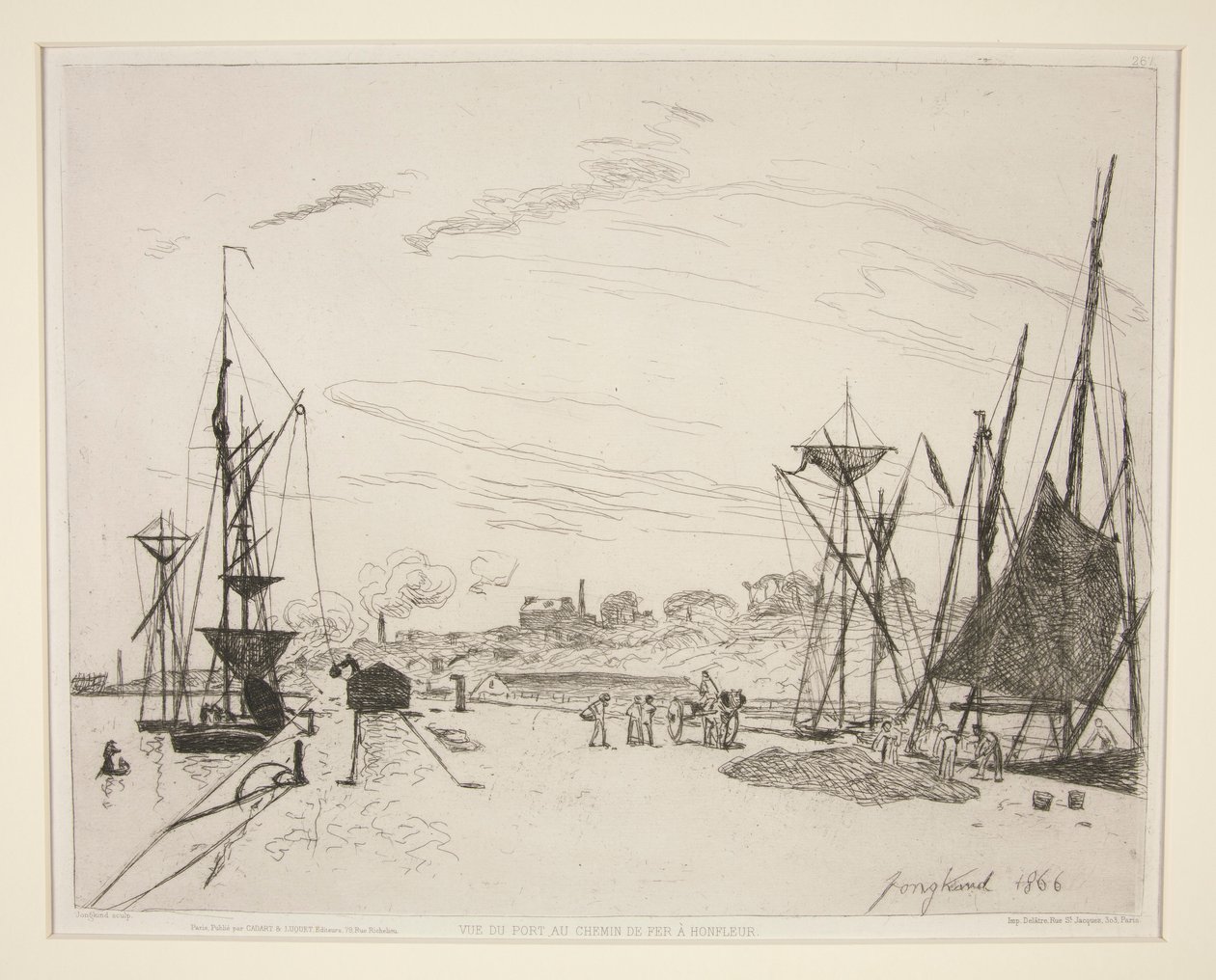 منظر من الميناء إلى السكة الحديد؟ Honfleur (منظر للميناء من سكة حديد Honfleur) بواسطة يوهان بارثولد جونغكيند