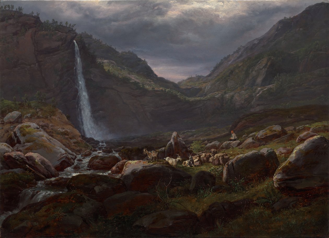 شلال Feige (Feigefossen) ، Lysterfjord ، النرويج بواسطة يوهان كريستيان دال