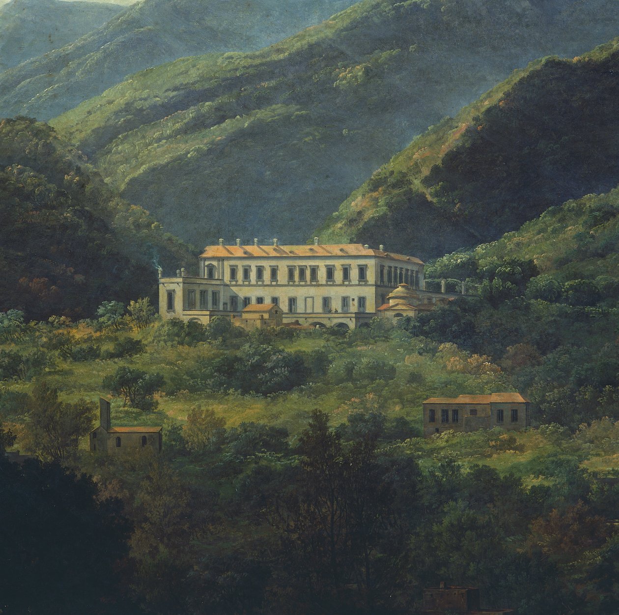 القصر الملكي في Quisisana ، بالقرب من نابولي ، بواسطة Johan Christian Clausen Dahl (1788-1857) ، إيطاليا بواسطة يوهان كريستيان دال