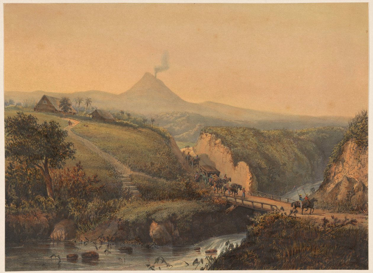 منظر لمحيط مالانج منظر طبيعي في Malangsche (سكن Passarouan.) (العنوان على الكائن) بواسطة يوهان كونراد جريف