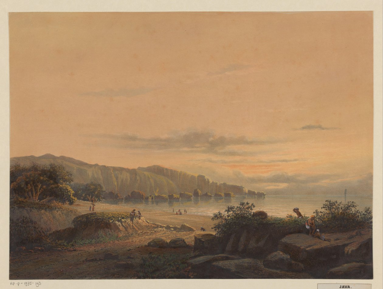 منظر لخليج في جافا الخليج الصغير سريجونجو ، ساوثك. v. Java (Malang regency، Resid. Passarouang.) (العنوان على الكائن) بواسطة يوهان كونراد جريف