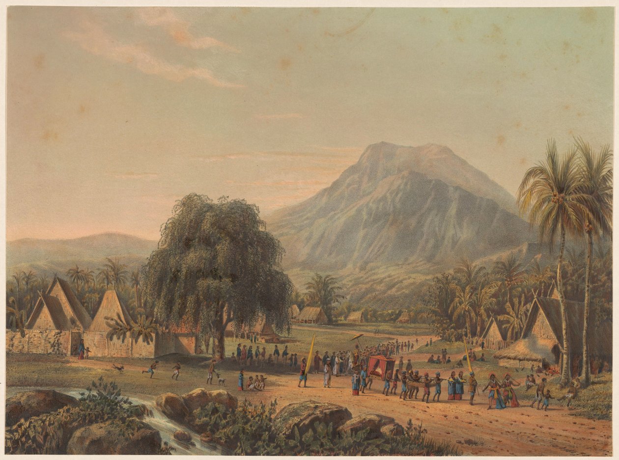 موكب الزفاف عند سفح جبل سالاك في جاوة موكب الزفاف في وادي سالاك (العنوان على وجوه) بواسطة يوهان كونراد جريف