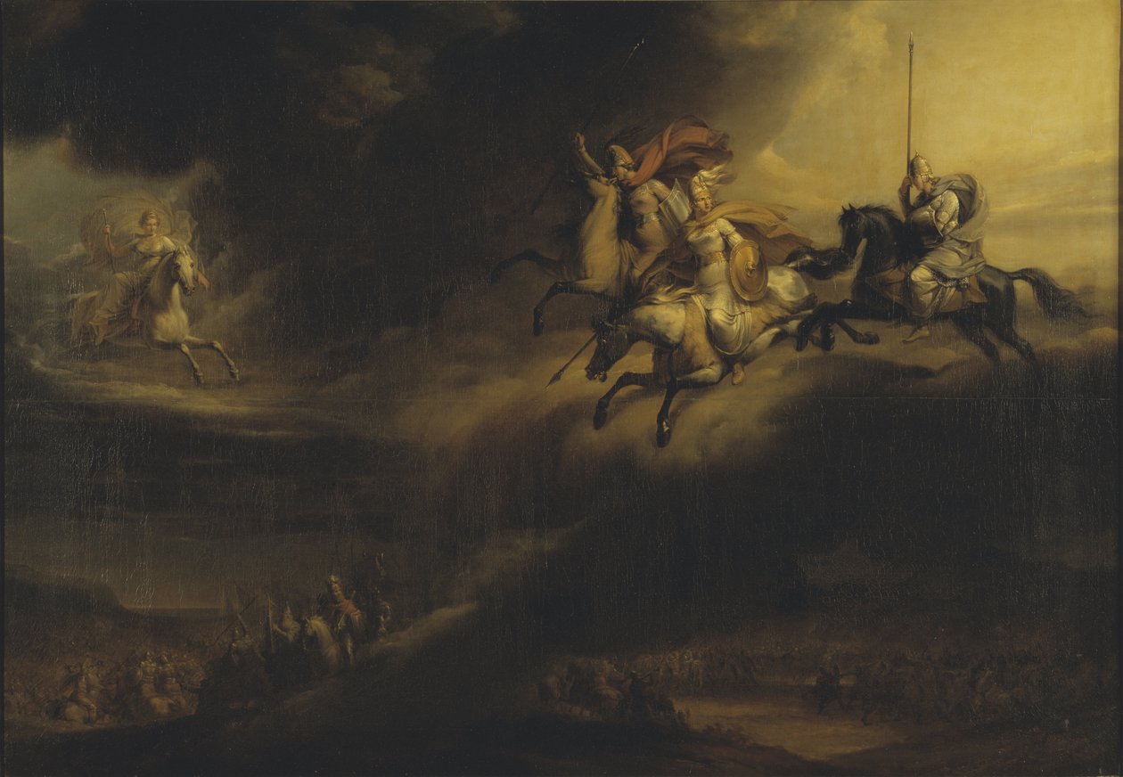 La chevauchee des Valkyries - The Ride of the Valkyries ، بقلم ساندبرج ، يوهان جوستاف (1782-1854). زيت على قماش. الأبعاد: 140 × 201 سم. المتحف الوطني ستوكهولم بواسطة يوهان جوستاف ساندبرج
