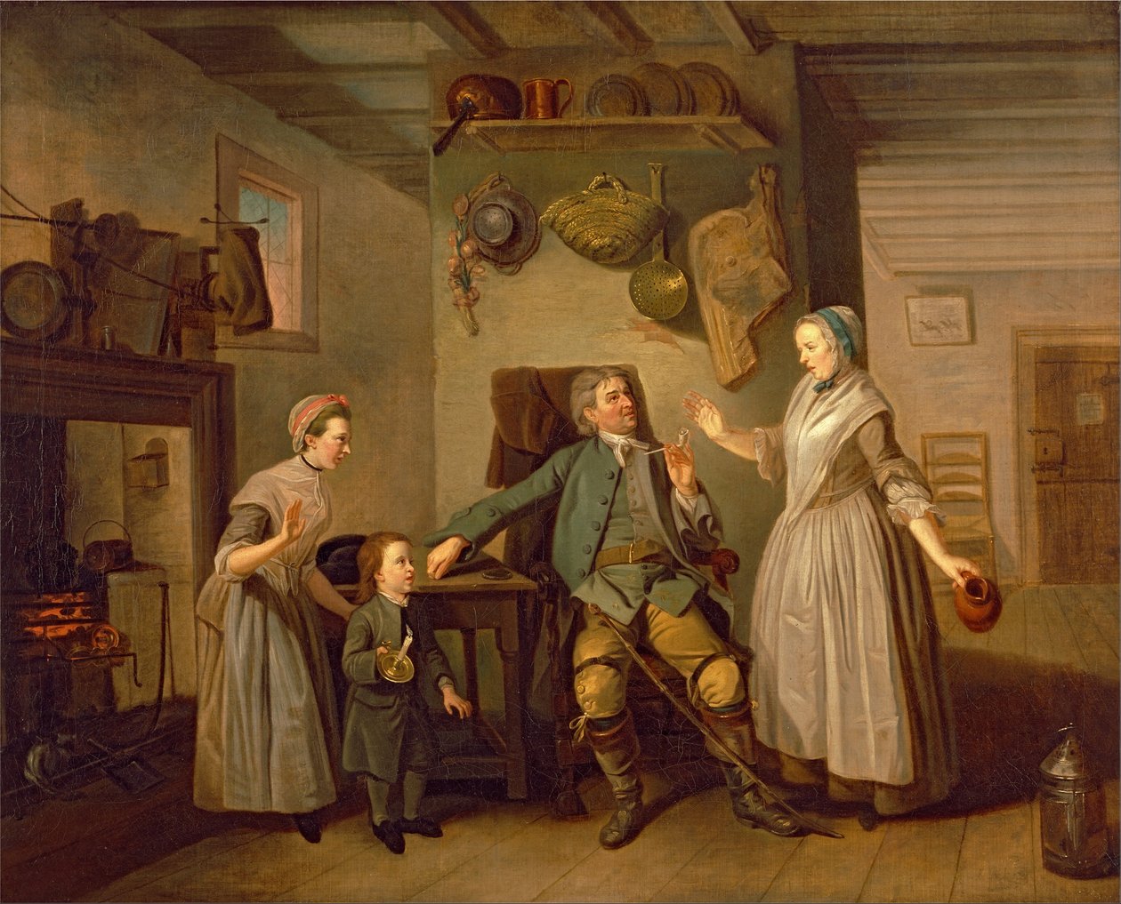 ديفيد جاريك وماري برادشو في فيلم David Garrick&39;s The Farmer&39;s Return بواسطة يوهان جوزيف زوفاني