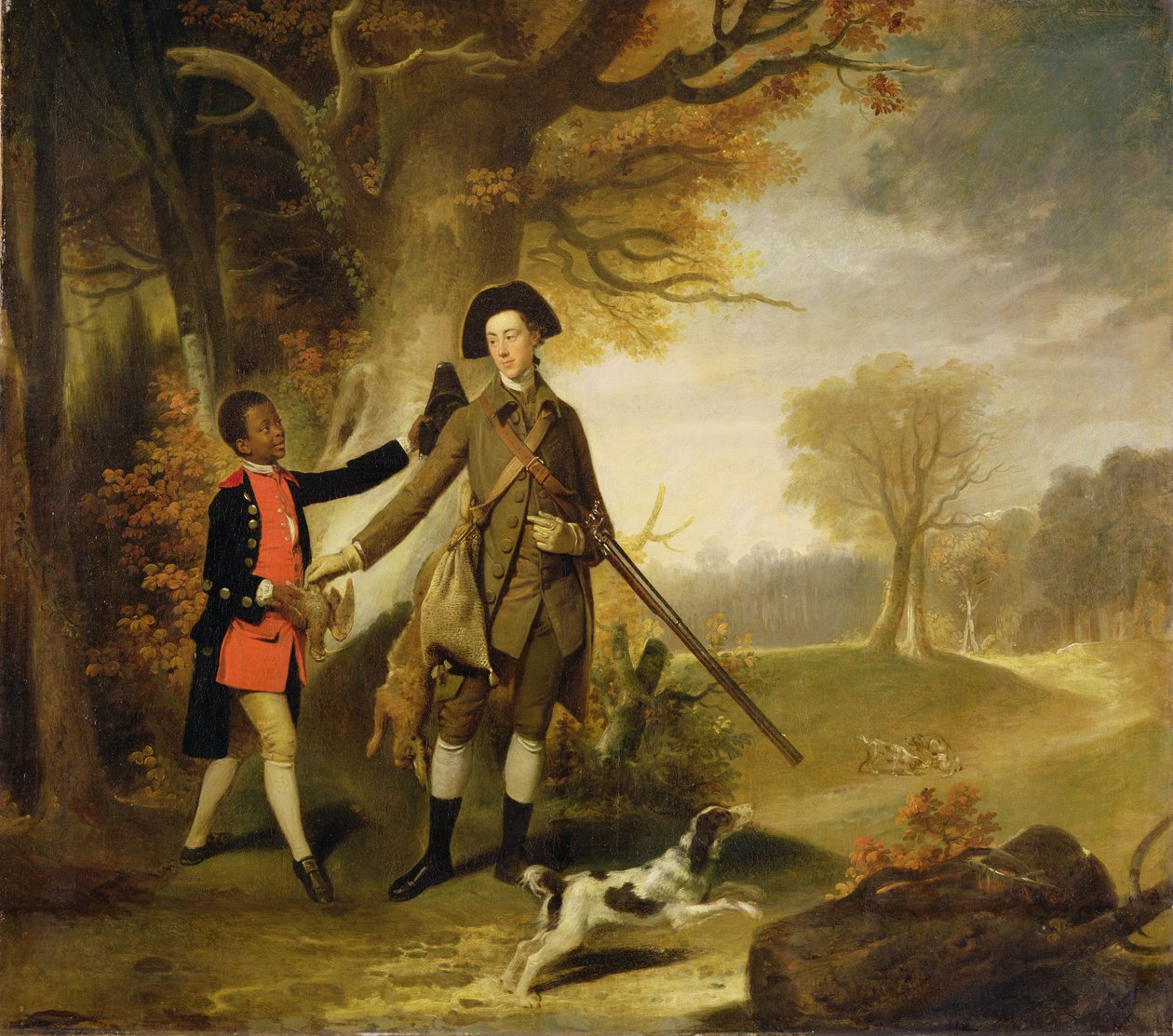 دوق ريتشموند الثالث (1735-1806) خارج التصوير مع خادمه ، c.1765 بواسطة يوهان جوزيف زوفاني