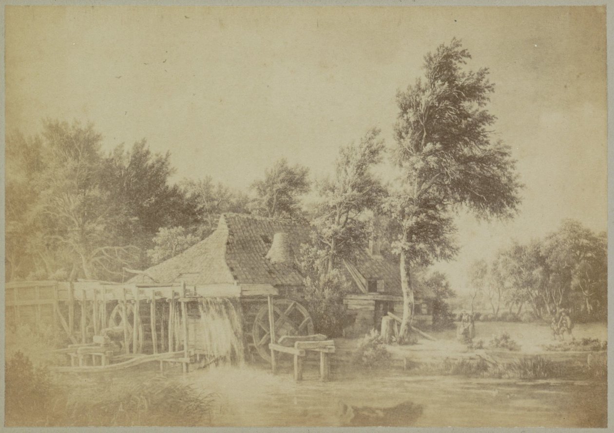 نسخة مصورة من لوحة "طاحونة مائية" لمينيرت هوبيما متحف أمستردام. ميندرت هوبيما. - عطر Le Moulin a eau. (العنوان على الكائن) بواسطة جوهان مارينوس شاليكامب