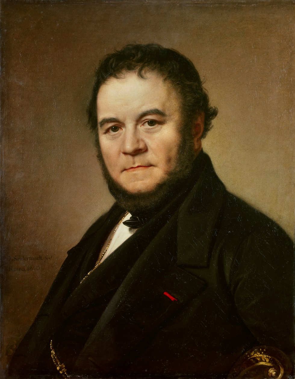 Portrait of Henri Beyle dit Stendhal (1783 - 1842), French writer. Painting by Johan Olaf Sodermark (1790 - 1848), Swedish school بواسطة يوهان أولاف سوديرمارك