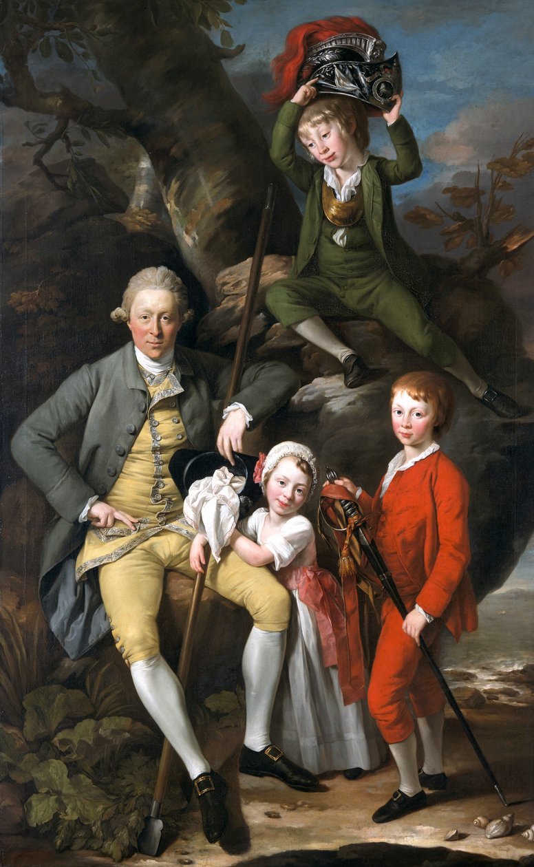 "Henry Knight of Tythegston ، 1738-1772 مع أطفاله" ، 1770 بواسطة يوهان زوفاني