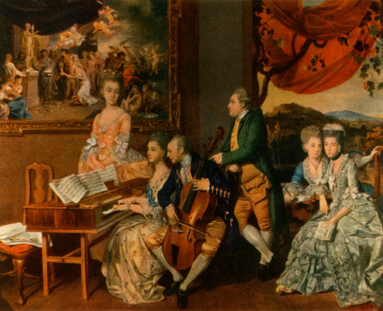 "عائلة جور مع جورج ، إيرل كوبر الثالث" ، 1775 ، 1942. بواسطة يوهان زوفاني