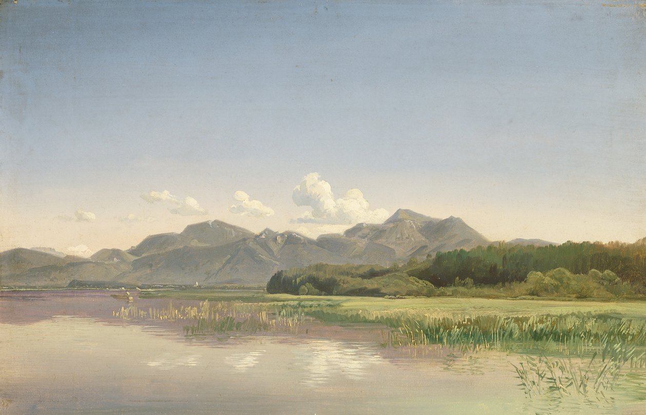 The Chiemsee at Stock (زيت على ورق مثبت على قماش) بواسطة يوهان بيكمان
