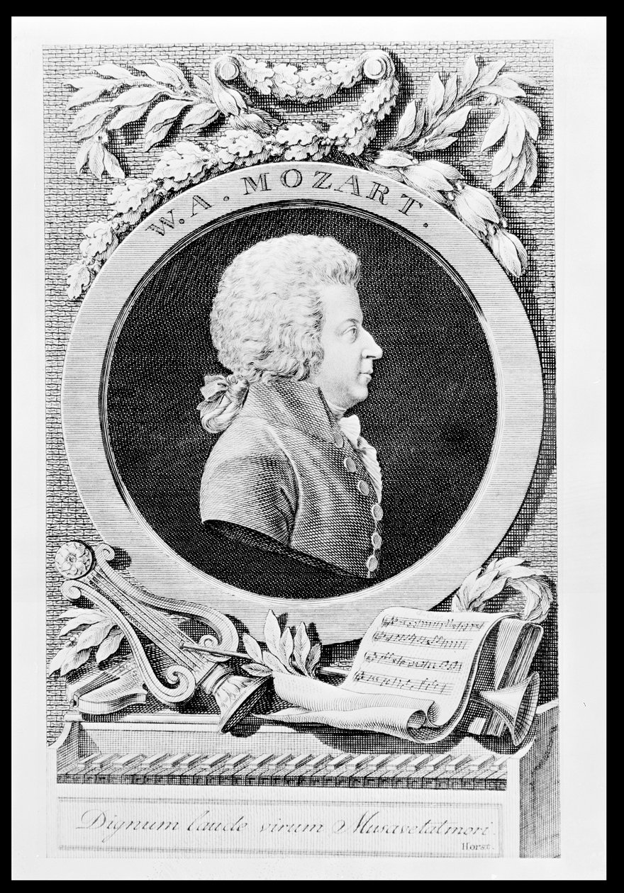 نصب تذكاري لفولفجانج أماديوس موتسارت (1756-1991) ، مؤلف نمساوي ، 1789 بواسطة يوهان جورج مانسفيلد