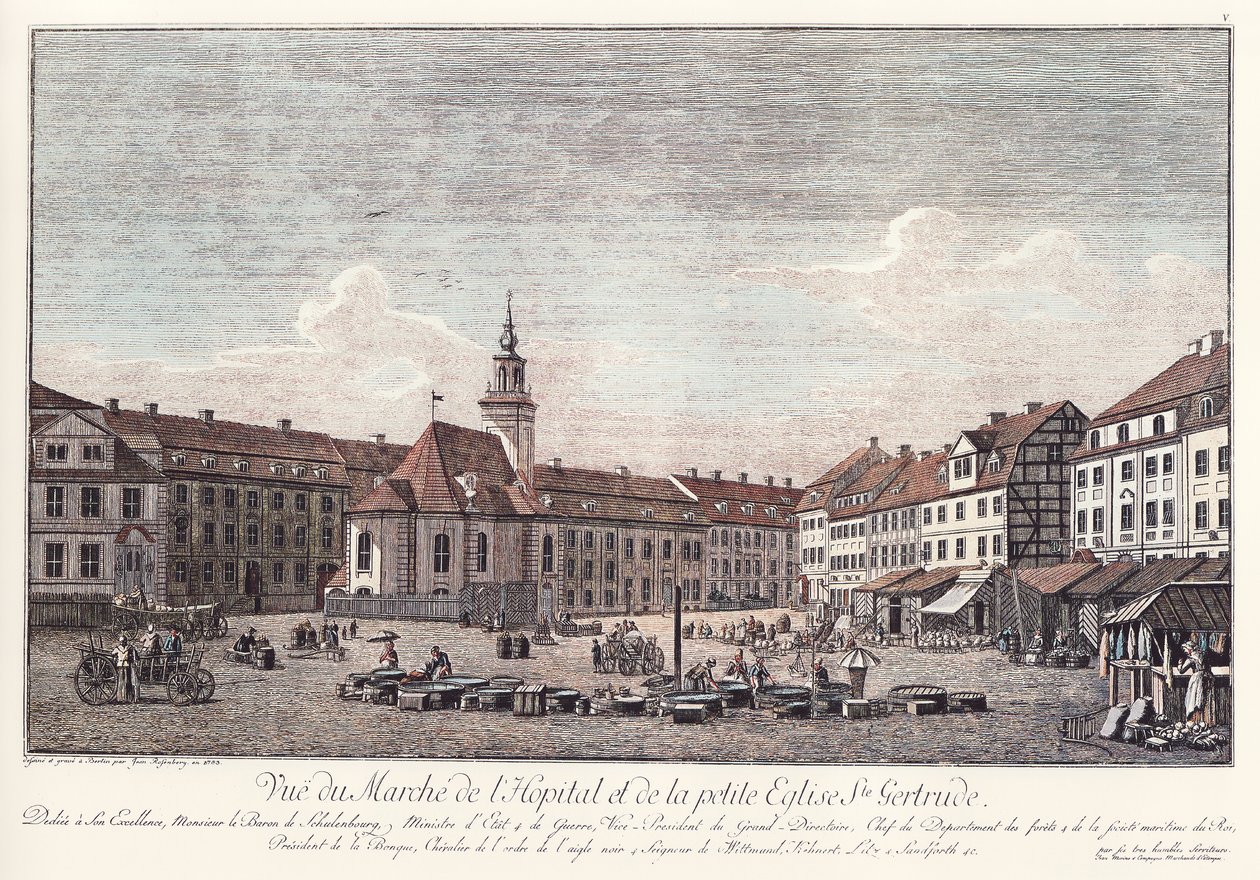 منظر ل Spittelmarkt مع Gertraudenkirche ، Alt-Berlin بواسطة يوهان جورج روزنبرغ