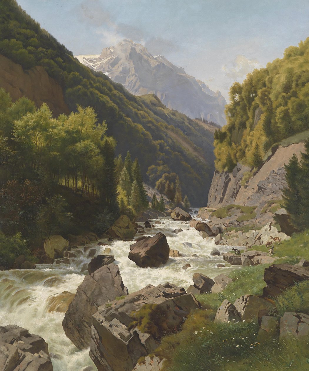 Gorge on Lötschenbach قرب Glarus بواسطة يوهان جوتفريد ستيفان
