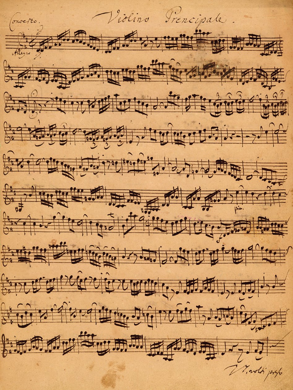 The Brandenburger Concertos ، رقم 5 D-Dur ، 1721 (قلم وحبر على ورق) (انظر أيضًا 308416) بواسطة يوهان سيباستيان باخ