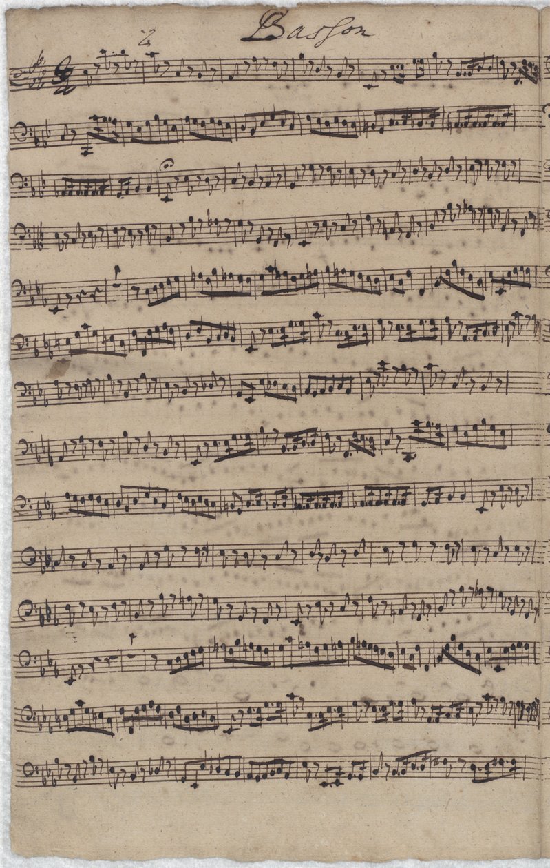 جزء الباسون لـ Cantata BWV 140 بواسطة يوهان سيباستيان باخ