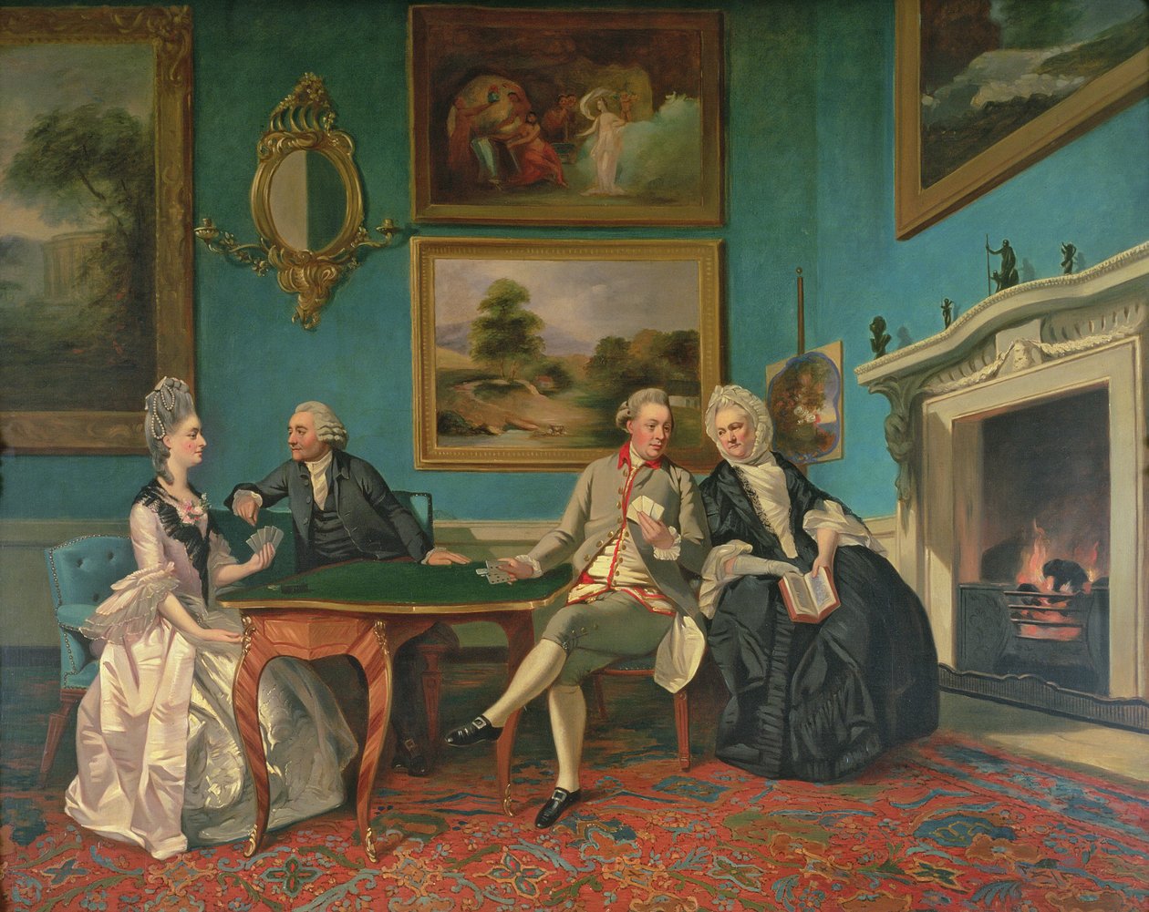 عائلة دوتون في غرفة الرسم في شيربورن بارك ، جلوسيسترشاير ، c.1774 بواسطة يوهان جوزيف زوفاني