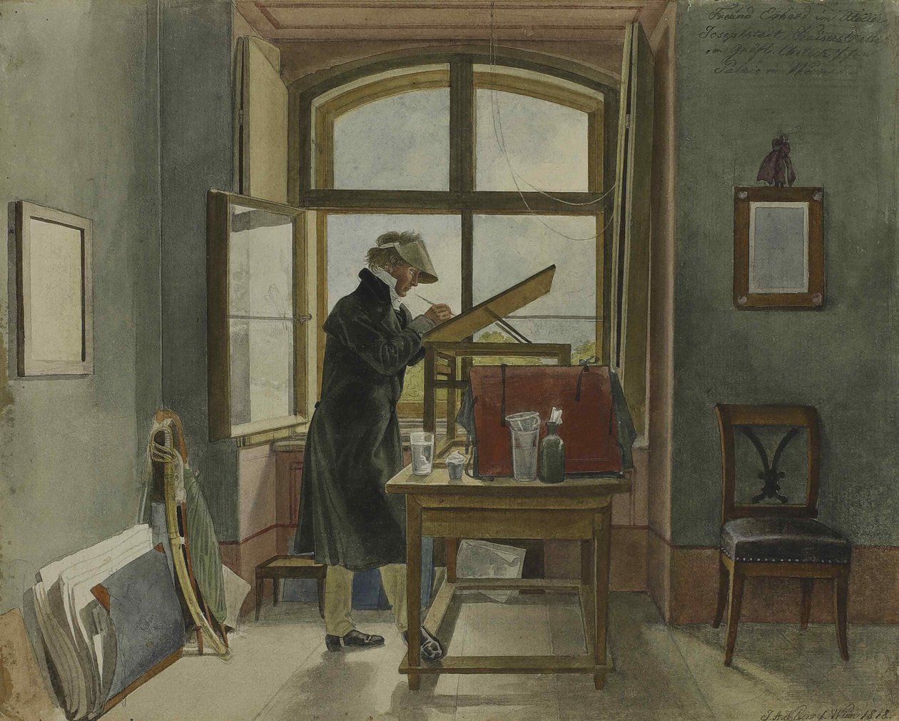 يوهان كريستوف إرهارد في مرسمه ، 1818. بواسطة يوهان آدم كلاين