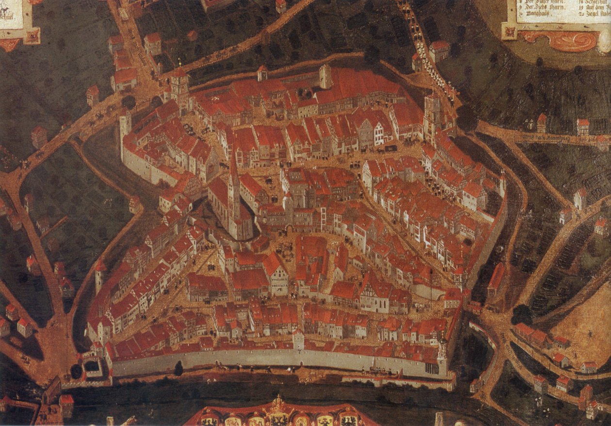 منظر لمدينة Wangen (Allgäu) ؛ Rathaus Wangen بواسطة يوهان أندرياس راوخ