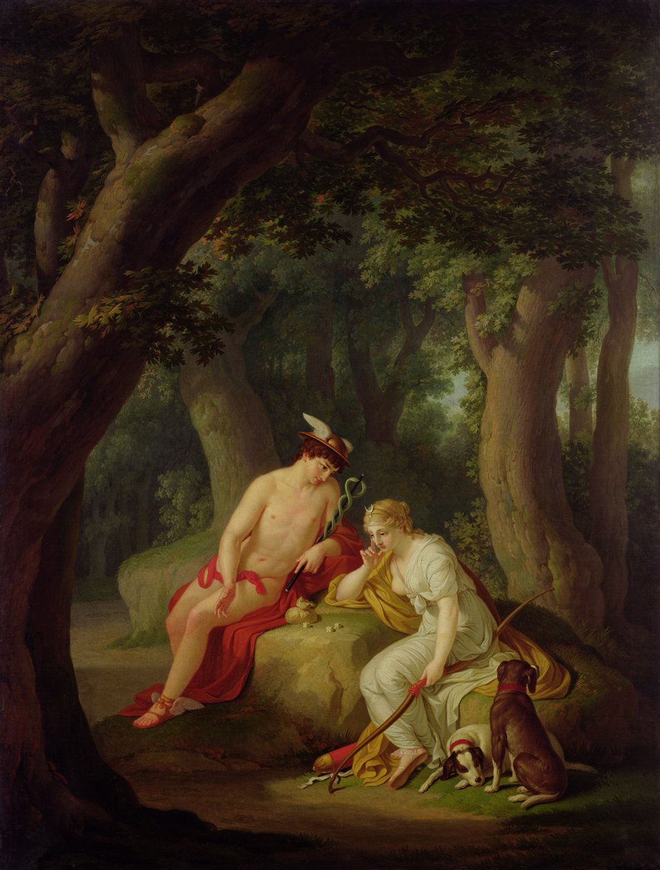 ديانا وميركوري يلعبان النرد ، c.1788-90 بواسطة يوهان أوغست نال الأصغر