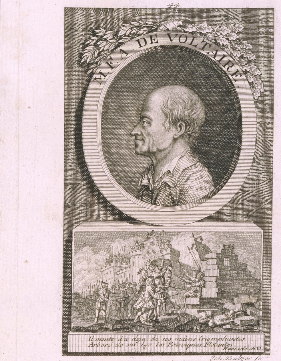 صورة للكاتب والكاتب والفيلسوف فرانسوا ماري أرويت دي فولتير 1694-1778 بواسطة يوهان بالزر