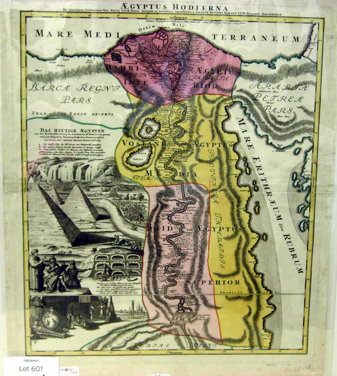 مصر اليوم ، خريطة مصر ، كاليفورنيا. 1720 بواسطة يوهان بابتيستا هومان