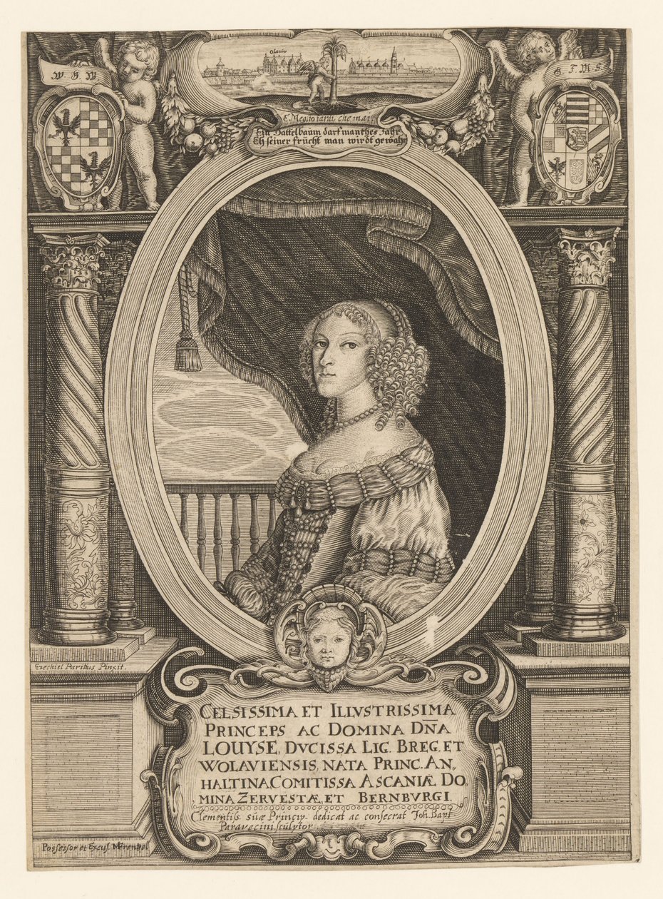 لويز أنهالت ديساو 1631-1680 ، دوقة ليجنيكا ، برزيغ ، وولو ، وأولاوا ، ج. 1660. بواسطة يوهان بابتيستا بارافيسيني