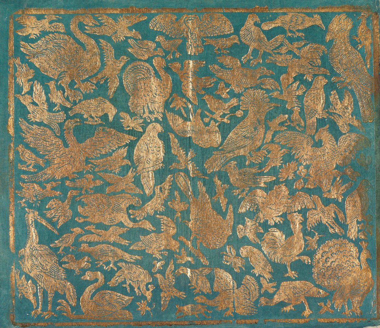 ورق الديباج مع صور الطيور ، ج. 1790. بواسطة يوهان كارل مونك