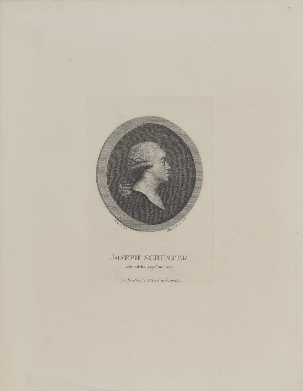 صورة الملحن جوزيف شوستر 1748-1812 ، 1811. بواسطة يوهان كريستيان بنجامين جوتسك