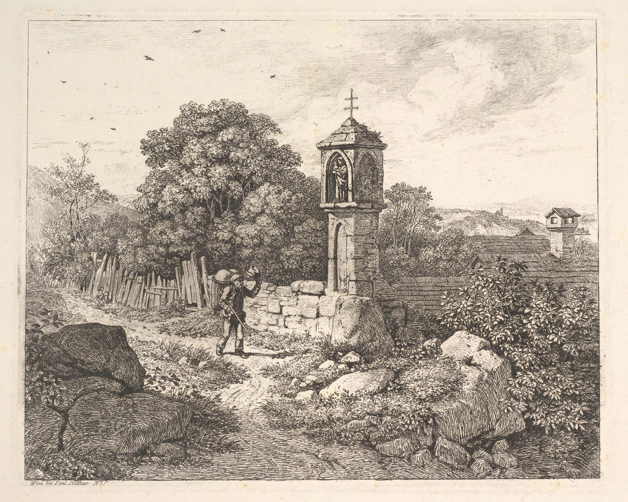 فلاح يحيي تمثال مريم 1817. بواسطة يوهان كريستيان ارهارد