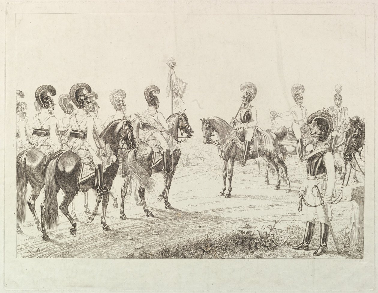 Cuirassiers النمساوية ، أوائل القرن التاسع عشر. بواسطة يوهان كريستيان ارهارد