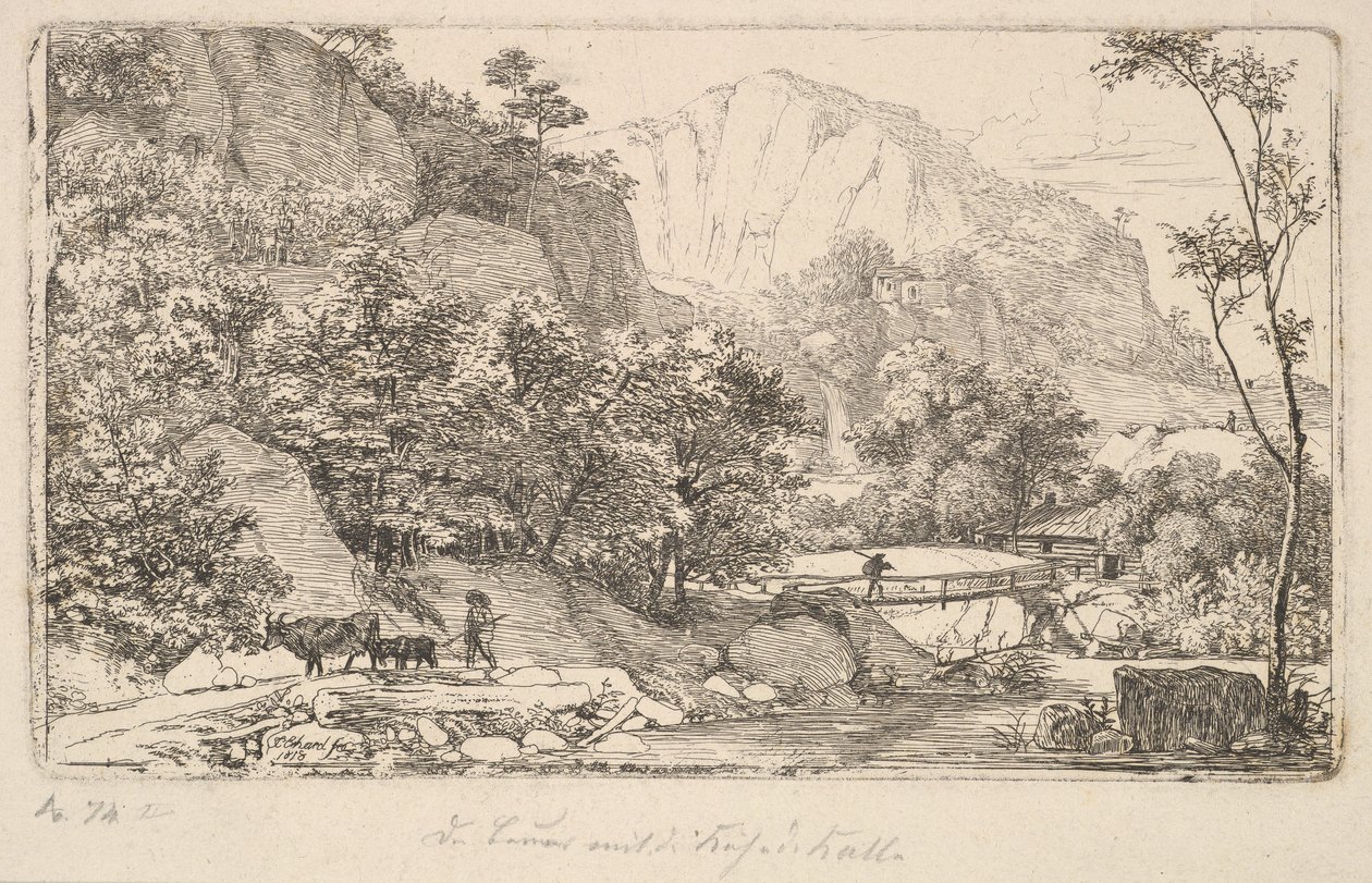 فلاح مع البقر والعجل ، في Unterberg بالقرب من بيرشتسجادن ، 1818. بواسطة يوهان كريستيان ارهارد
