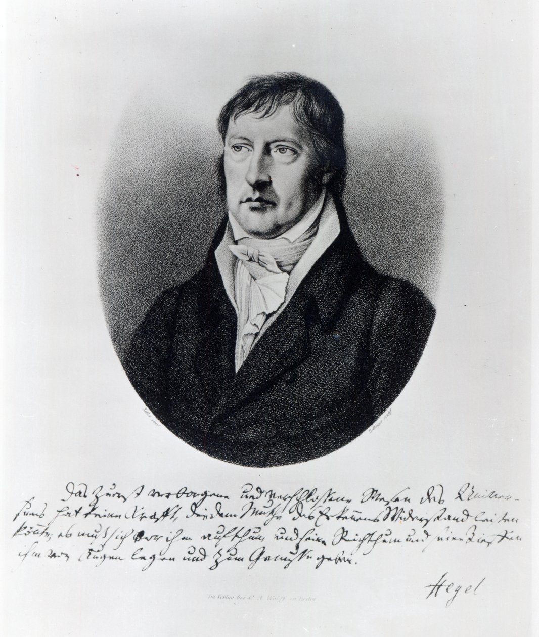 جورج فيلهلم فريدريش هيجل ، نقش بواسطة FW Bollinger ، c.1825 بواسطة يوهان كريستيان زيلر