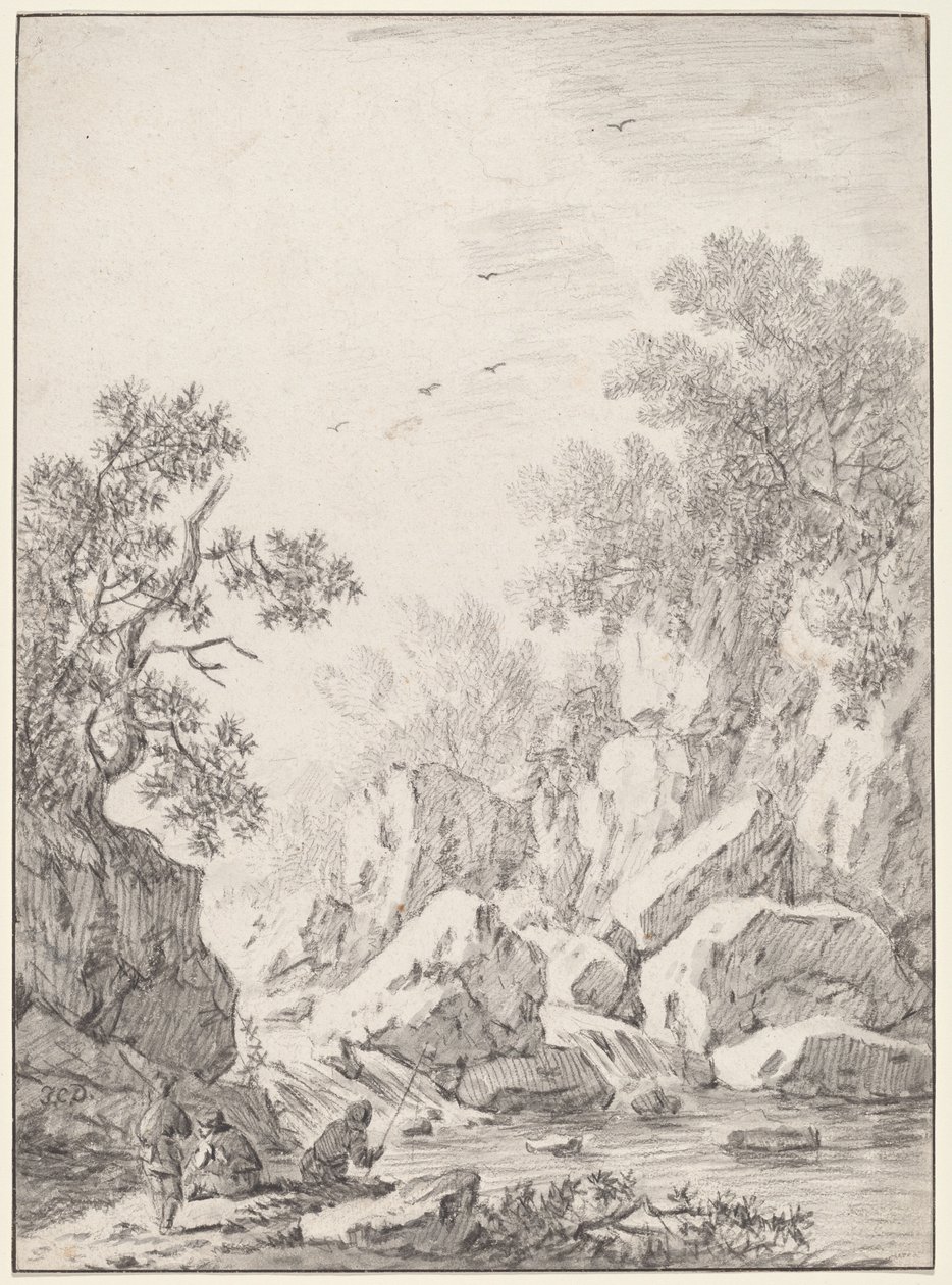 شلال من Rock Cliffs ، 1750s. بواسطة يوهان كريستوف ديتزش