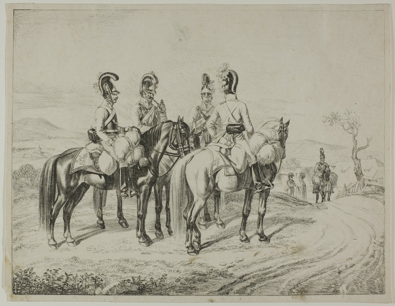 أربعة Cuirassiers على منحدر بواسطة يوهان كريستوف ارهارد