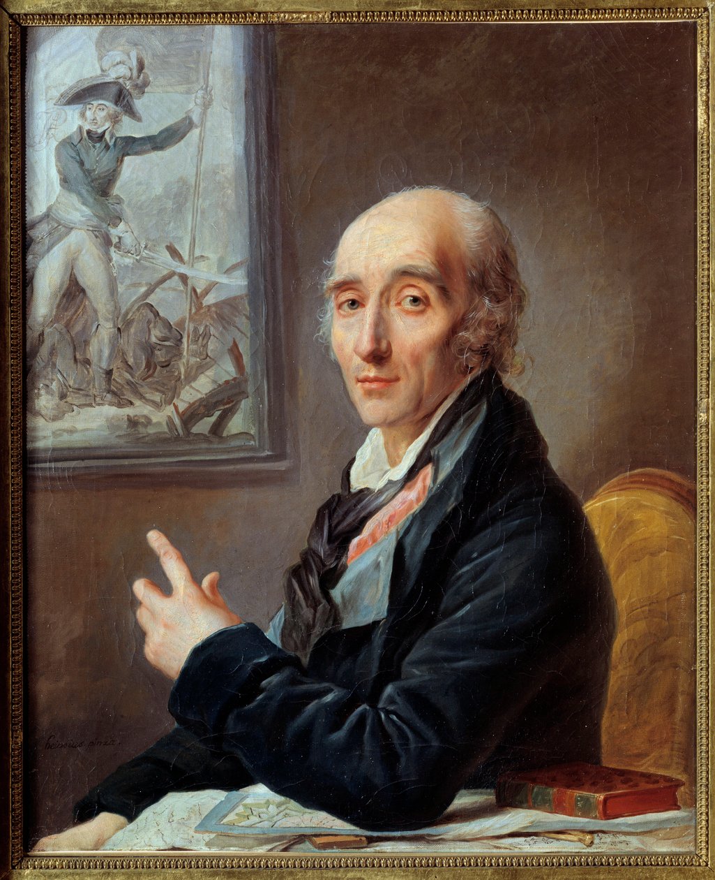 صورة لبيير فرانسوا تشارلز أوجيرو (1757-1816) مارشال فرنسا ، دوق كاستيجليون يصمم لوحة ثيفينين. لوحة يوهانا هينسيوس (1740-1812) بواسطة يوهان إرنست هينسيوس