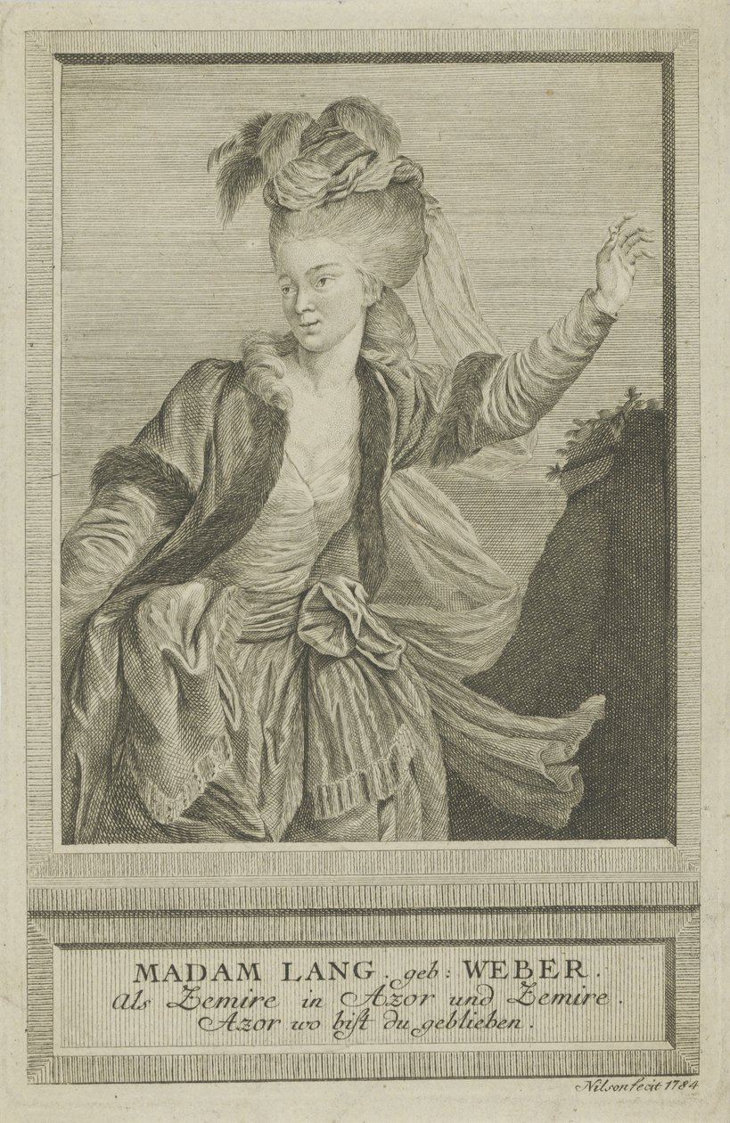 Aloisia Lange ، née Weber 1760-1839 as Zemire، 1784. بواسطة يوهان اساياس نيلسون