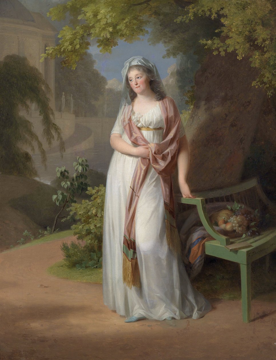 صورة لمارجرافين لويس فون أنهالت ديساو (أنهالت ديساو) (1750-1811) (لويز دي براندنبورغ شويدت) تيشباين ، يوهان فريدريش أوجست (1750-1812). زيت على قماش ، مقاس: ٩٤ × ٧٢ بواسطة يوهان فريدريش أوغست تيشبين