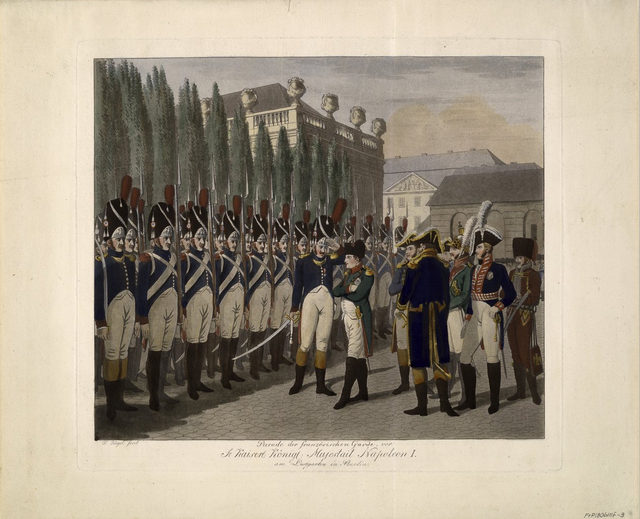 عرض للحرس الفرنسي في لوستجارتن في برلين عام 1806 ، 1806 بواسطة يوهان فريدريش يوجل