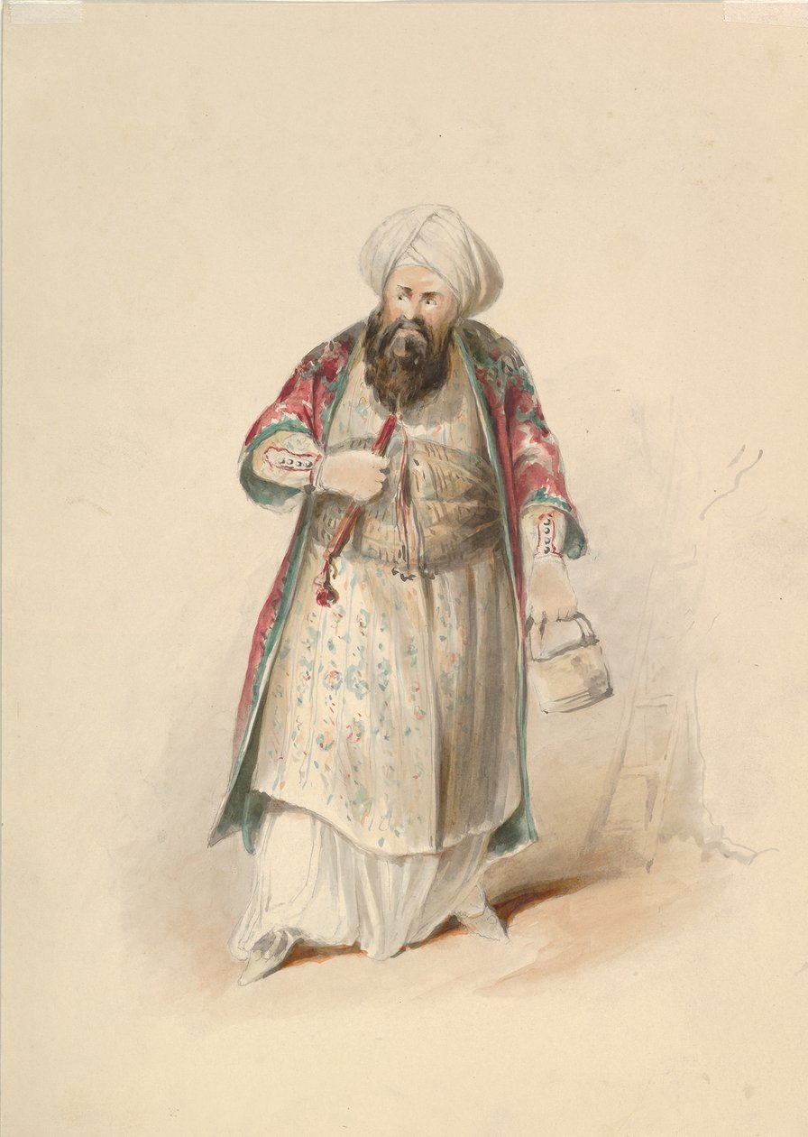 دراسة أزياء لأوسمين في اختطافه من سيراجليو بقلم وا موزارت ، كاليفورنيا. 1830-50. بواسطة يوهان جورج كريستوف فرايز