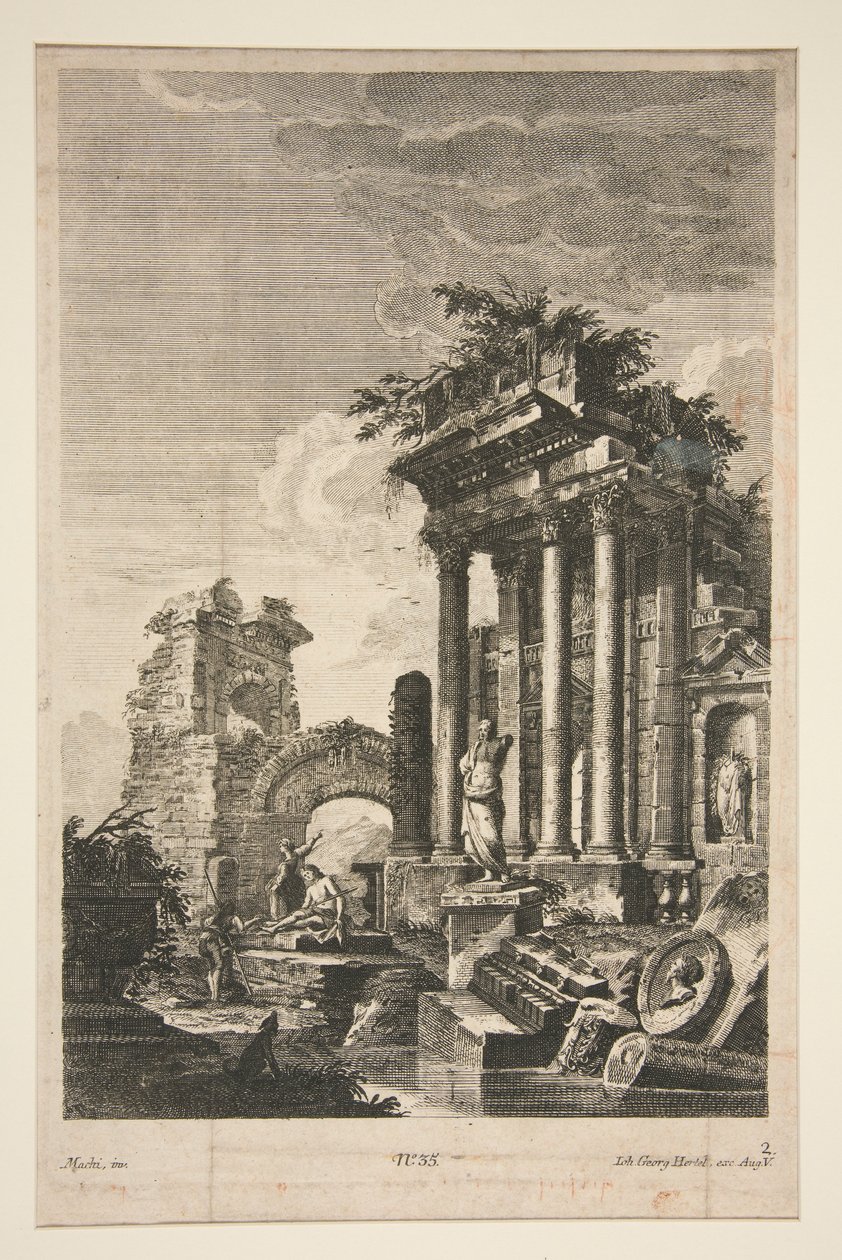 Capriccio مع الآثار الرومانية بواسطة يوهان جورج هيرتل