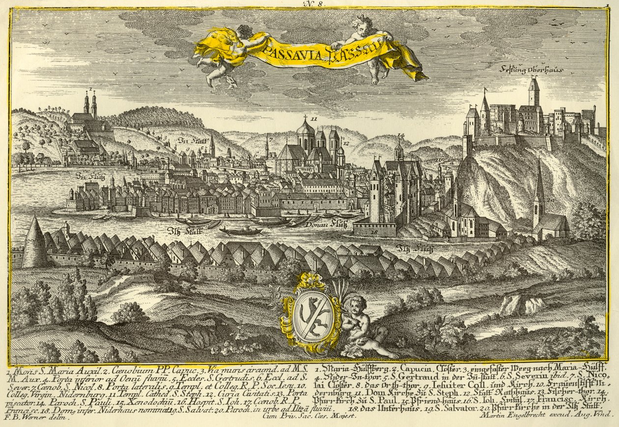باساو ، ج 1740. بواسطة يوهان جورج رينجلين