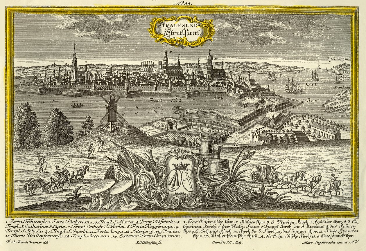 شترالسوند ، c1740. بواسطة يوهان جورج رينجلين